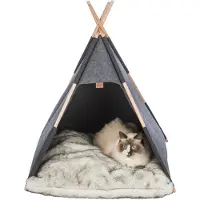 Trixie schuilplaats tipi vilt antraciet - 70x70x70 cm