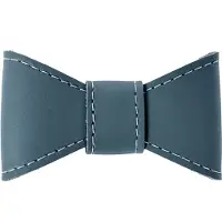 SAZZZ vlinderstrik glamper classic leer lichtblauw L voor halsband 3 cm