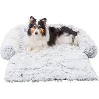 Trixie sofa bed harvey meubelbeschermer hoekig wit/zwart 80x130 cm - hondenbed op poten