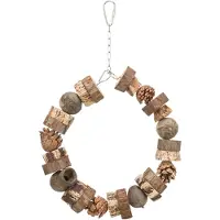 Trixie ringschommel hout/dennenappels naturel - 18x18 cm
