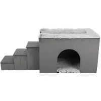 Trixie hondenmand huis harvey met trap grijs/wit 154x60x60 cm