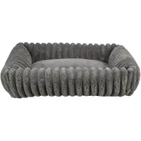 Trixie - Hondenmand Lonni - Ribfluweel - Hoekig - Grijs - 100X70 cm