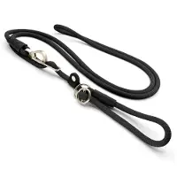Morsø riem retrieverlijn voor hond hands free soft rope gerecycled zwart 260x1 cm