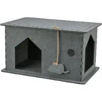 Trixie - Kattenmand - Huis Lene - Vilt - Grijs - 54X30X35 cm