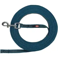 Trixie riem sleeplijn voor hond met rubber anti slip petrol blauw L/xl 5 mtr x 1,7 cm