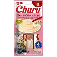 Ciao Churu Puree Senior 10+ Kattensnack Tuna & Salmon 4 X 14 Gr