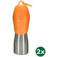 Kong h2o drinkfles rvs oranje 2x 740 ml