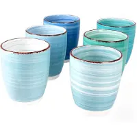 MamboCat Set van 6 koffiemokken Blauw ZONDER handvat