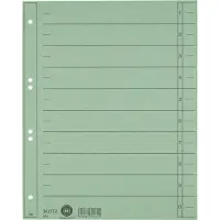 Leitz Staffeltabblad Karton - Beschrijfbare Tabs, 2/4-rings - Voor Ordners en Ringbanden - Groen