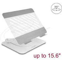 DeLOCK Tablet- en notebookstandaardhouder verstelbaar aluminium, Tablethouder, Grijs