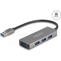 DeLOCK USB A hub met vier poorten en busgevoede aansluiting