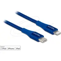 DeLOCK data- en oplaadkabel USB Type-C naar Lightning voor iPhone, iPad en iPod blauw 2,0 mFi