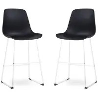 Nolon Set van 2 barstoelen Nino-Pip | kunststof zwart 44.5x110.5x51.5 cm barkrukken | NADUVI