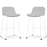 Nolon Set van 2 barstoelen Nino-Mats | chenille grijs 45x100x48 cm barkrukken | NADUVI
