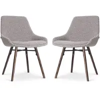 Nolon Set van 2 eetkamerstoelen Nena-Isa bouclé | teddystof grijs 62x89x56.5 cm eetkamerstoelen | NADUVI