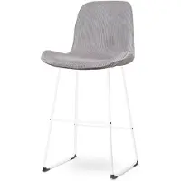 Nolon Barstoel Nino-Fé ribstof | ribfluweel grijs 52.5x110x54 cm barkrukken | NADUVI