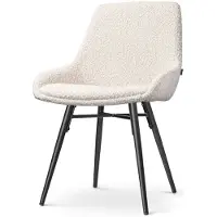 Nolon Eetkamerstoel Nena-Isa bouclé | teddystof beige 54x86.5x54 cm eetkamerstoelen | NADUVI