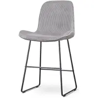 Nolon Barstoel Nino-Fé ribstof | ribfluweel grijs 52.5x100x54 cm barkrukken | NADUVI
