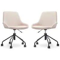 Nolon Set van 2 bureaustoelen Nout-Isa | chenille beige 54x86.5x54 cm bureaustoelen | NADUVI