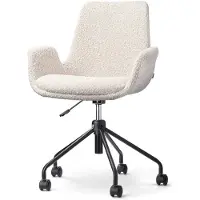 Nolon Bureaustoel Nout-Eef bouclé | teddystof beige 61.5x89x56.5 cm bureaustoelen | NADUVI