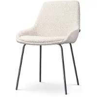 Nolon Eetkamerstoel Nora-Isa bouclé | teddystof beige 54x86.5x54 cm eetkamerstoelen | NADUVI