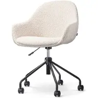 Nolon Bureaustoel Nout-Mae bouclé | teddystof beige 57.5x85x59.5 cm bureaustoelen | NADUVI