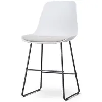 Nolon Barstoel Nino-Liv | kunststof wit 44.5x100.5x51.5 cm barkrukken | NADUVI