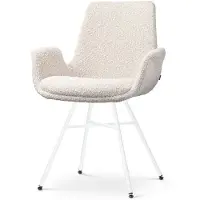 Nolon Eetkamerstoel Noa-Eef bouclé | teddystof beige 61.5x88x56.5 cm eetkamerstoelen | NADUVI