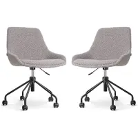 Nolon Set van 2 bureaustoelen Nout-Isa bouclé | teddystof grijs 54x86.5x54 cm bureaustoelen | NADUVI