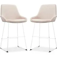 Nolon Set van 2 barstoelen Nino-Isa | chenille beige 54x102x54 cm barkrukken | NADUVI