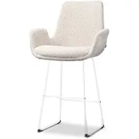 Nolon Barstoel Nino-Eef bouclé | teddystof beige 61.5x105.5x56.5 cm barkrukken | NADUVI