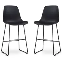 Nolon Set van 2 barstoelen Nino-Pip | kunststof zwart 44.5x110.5x51.5 cm barkrukken | NADUVI