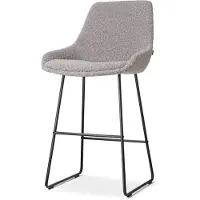 Nolon Barstoel Nino-Isa bouclé | teddystof grijs 54x102x54 cm barkrukken | NADUVI