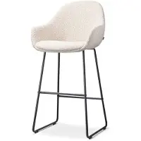 Nolon Barstoel Nino-Mae bouclé | teddystof beige 57.5x113x59.5 cm barkrukken | NADUVI