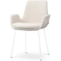 Nolon Eetkamerstoel Nora-Eef bouclé | teddystof beige 61.5x89x56.5 cm eetkamerstoelen | NADUVI