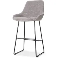 Nolon Barstoel Nino-Isa bouclé | teddystof grijs 54x112x54 cm barkrukken | NADUVI
