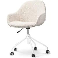 Nolon Bureaustoel Nout-Mae bouclé | teddystof beige 57.5x85x59.5 cm bureaustoelen | NADUVI