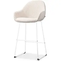 Nolon Barstoel Nino-Mae bouclé | teddystof beige 57.5x113x59.5 cm barkrukken | NADUVI