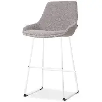 Nolon Barstoel Nino-Isa bouclé | teddystof grijs 54x112x54 cm barkrukken | NADUVI