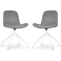 Nolon Set van 2 eetkamerstoelen Nola-Fé draaibaar velvet | fluweel grijs 52.5x83.5x54 cm eetkamerstoelen | NADUVI