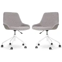 Nolon Set van 2 bureaustoelen Nout-Isa bouclé | teddystof grijs 54x86.5x54 cm bureaustoelen | NADUVI