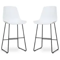 Nolon Set van 2 barstoelen Nino-Pip | kunststof wit 44.5x110.5x51.5 cm barkrukken | NADUVI