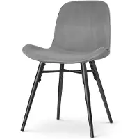Nolon Eetkamerstoel Nena-Fé | fluweel grijs 52.5x83.5x54 cm eetkamerstoelen | NADUVI