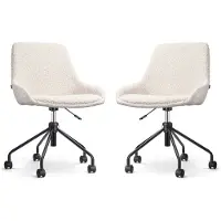 Nolon Set van 2 bureaustoelen Nout-Isa bouclé | teddystof beige 54x86.5x54 cm bureaustoelen | NADUVI