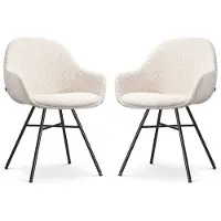 Nolon Set van 2 eetkamerstoelen Noa-Mae bouclé | teddystof beige 58x85x59.5 cm eetkamerstoelen | NADUVI