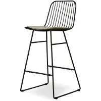 Nolon Barstoel Pelle | metaal zwart 43.5x95x49 cm barkrukken | NADUVI