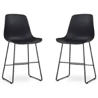 Nolon Set van 2 barstoelen Nino-Pip | kunststof zwart 44.5x100.5x51.5 cm barkrukken | NADUVI
