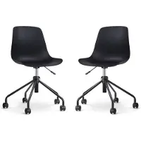 Nolon Set van 2 bureaustoelen Nout-Pip | kunststof zwart 44.5x85x51.5 cm bureaustoelen | NADUVI