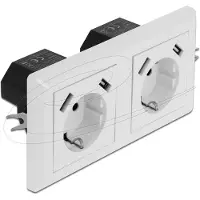 DeLOCK dubbel inbouwstopcontact | 4x USB-A | 2x 14W | wit