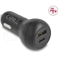 DeLOCK Car charger USB Type-C PD 3.0 and USB Type-A with 32 W